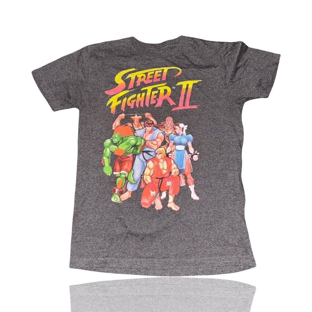 Street Fighter II Men's Graphic T-Shirt Gray M Classic Characters